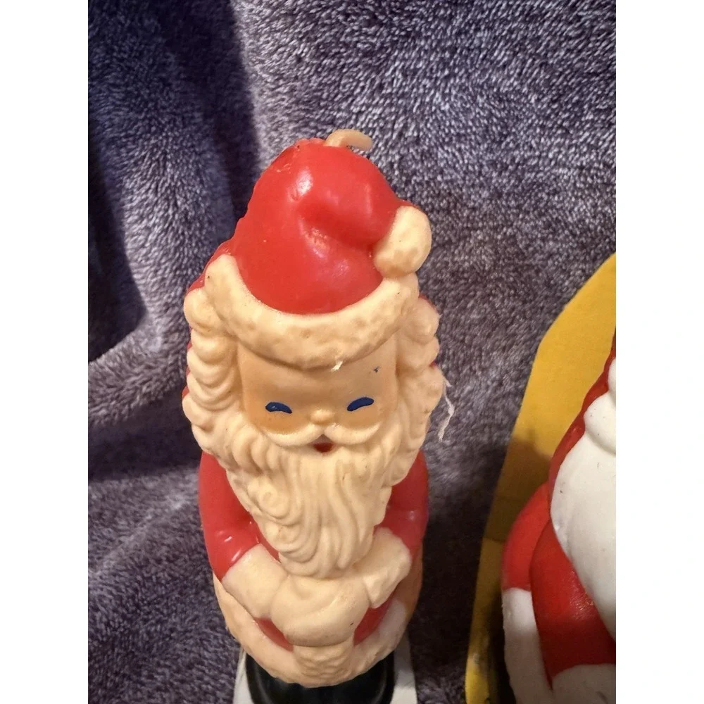 Vtg‎ Gurley or Suni brand Santa Claus wax figurines